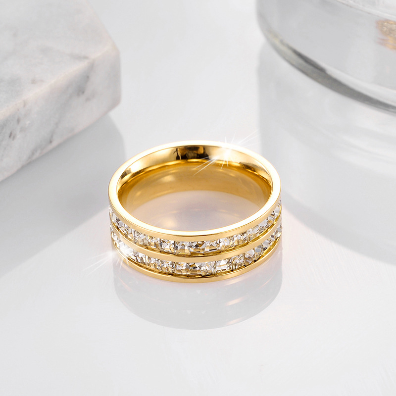 Diamant double rangée-or