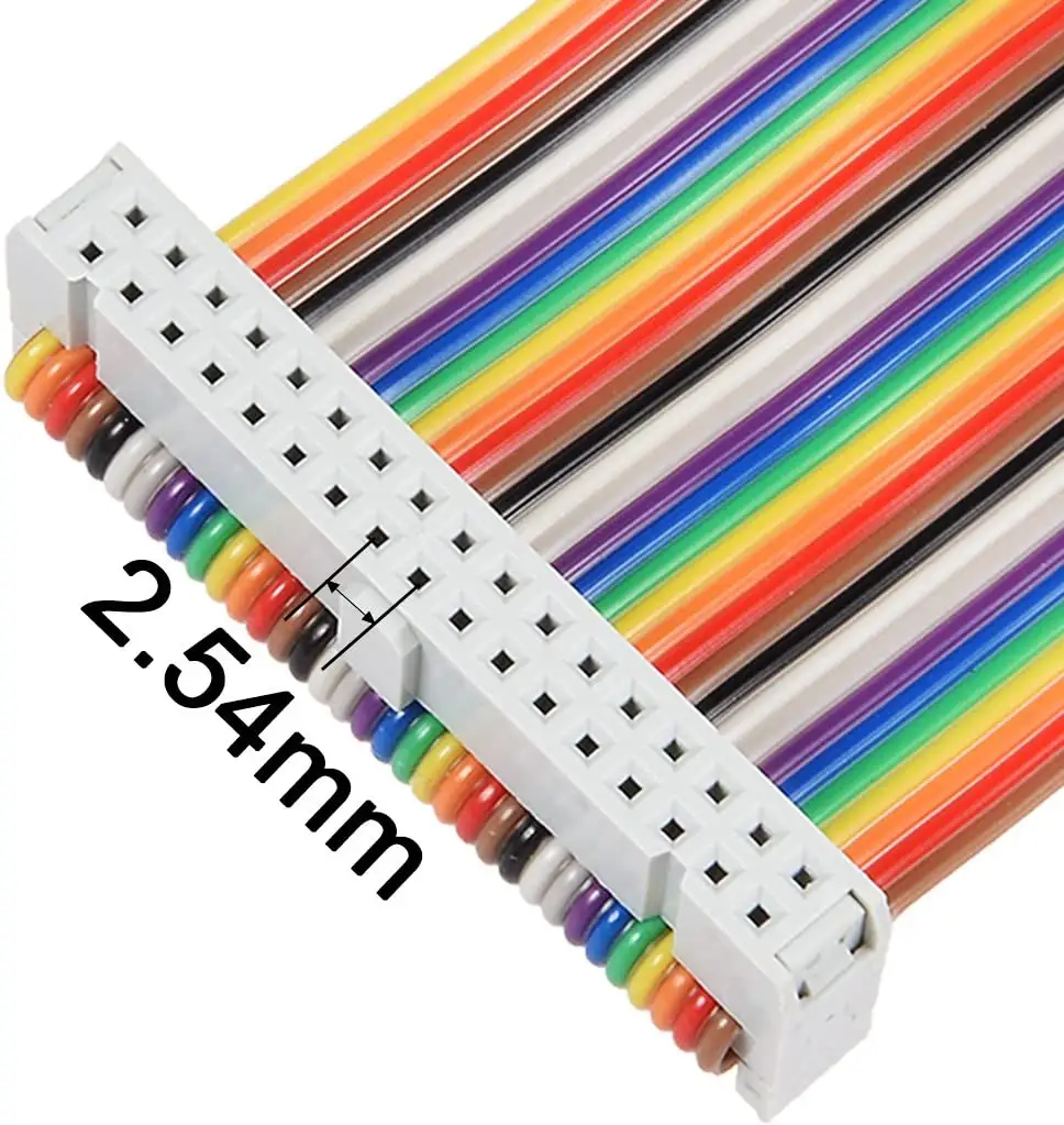 IDC 34 Pins Wire Flat Mehrfarbiges flexibles Regenbogenband-Überbrückung kabel 30cm 2,54mm Abstand