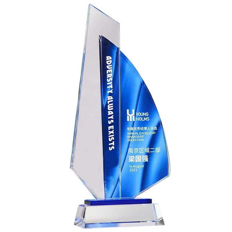 Nhà Máy Bán buôn chuyên nghiệp pha lê giải thưởng mảng bám tùy chỉnh trống Glass Trophy