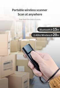 Mini escáner de código QR portátil Mini escáner de código de barras 2,4g inalámbrico Bluetooth Compatible USB 1D 2D escáner de código de barras - Product Image 5
