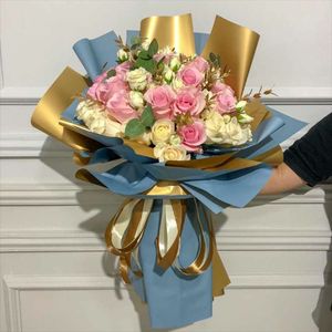 กระดาษทองกันน้ําจากโรงงานสําหรับบรรจุภัณฑ์หลายสีให้เลือกกระดาษห่อดอกไม้กระดาษดอกไม้สีสองหน้า - Product Image 4
