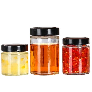 Lọ Pudding Gia Vị Mật Ong Trong Suốt 100Ml 150Ml 220Ml 380Ml Lọ Đựng Thực Phẩm Thủy Tinh Tròn Có Nắp Vặn Bằng Nhôm Màu Đen - Product Image 2