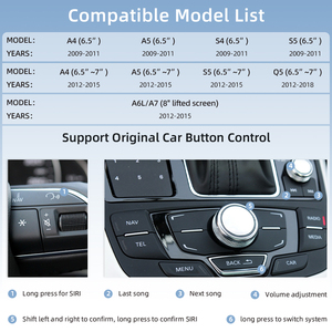 Car Retrofit Front and Rear Camera Interface Android Auto System for <strong>Audi</strong> A4 B8 AMI <strong>MMI</strong> for Apple CarPlay - Product Image 6