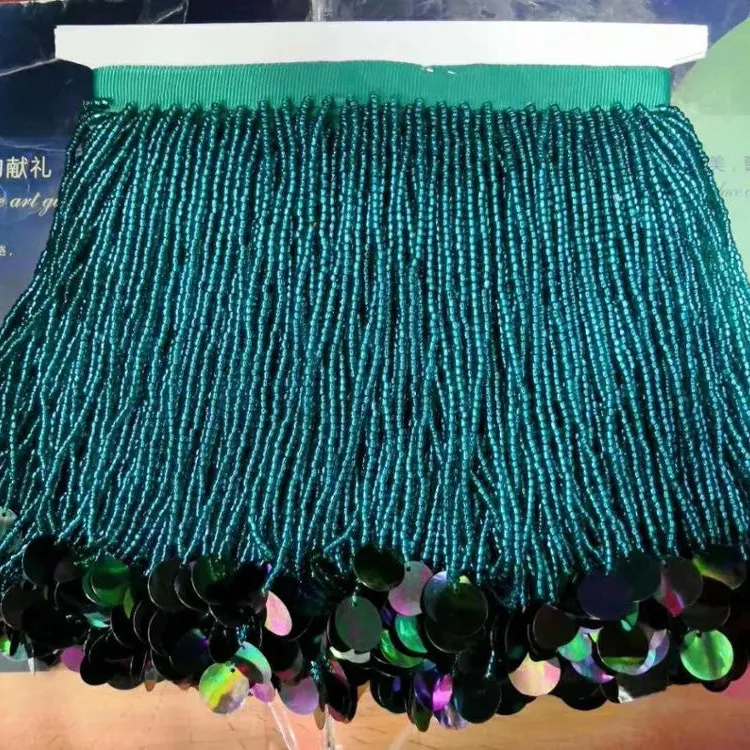 Nhà Máy Bán Buôn Handmade Tinh Tế Thủy Tinh Đính Cườm Fringe Tua Pha Lê Đính Cườm Váy Tua Rìa