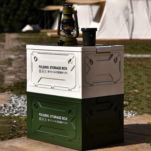 Portable Folding Car <strong>Trunk</strong> Storage Box with Multiple Doors PP Plastic Installation-<strong>Free</strong> for Camping Travel &amp; Kitchen Use - Product Image 4