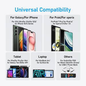สายชาร์จ2-in-1สายดาต้าแบบถักทำจากไนลอนเส้นใยแบบ2หัวใน1 8pin USB Type-C - Product Image 2