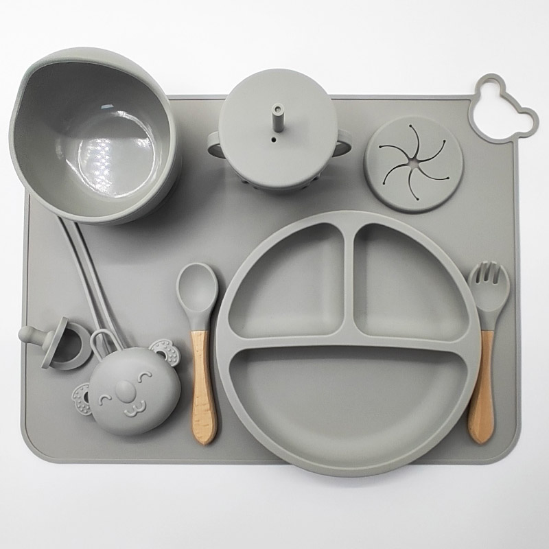 small plate set-smoky gray