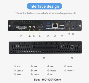 ShareRDP Custom Intel Core I3 I5 I7 10th 11th Gen CPU VGA <strong>RS232</strong> OPS Module Motherboard Machine Fanless Industrial Mini PC Price - Product Image 4