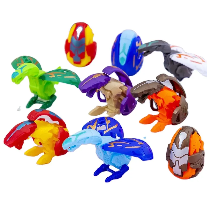 Mainan Robot transformasi dinosaurus ukuran kecil 2 In 1 berubah mainan Robot dinosaurus telur Dinobot hadiah figur aksi mainan Robot dinosaurus