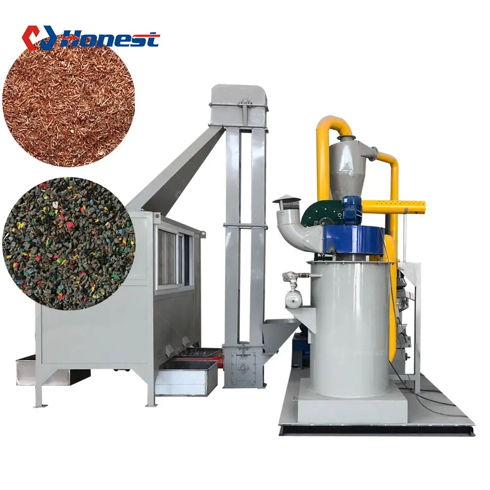 Copper Wire Granulator Recycling Scrap Copper Cable Crusher And Separator Machine