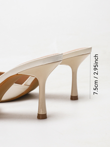露趾低跟7.5厘米女性高跟鞋舒适透气时尚高跟鞋日常/办公室 - Product Image 6