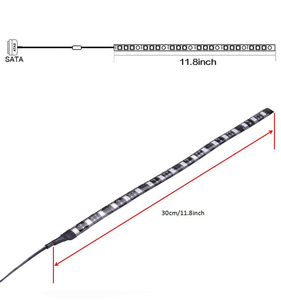 SATA <strong>LED</strong> Strip Light 5050 <strong>RGB</strong> <strong>DC12V</strong> Sata Power Supply for PC Computer Case with Magnetic 17Key RF Remote Controller WL-PCW-S01 - Product Image 2
