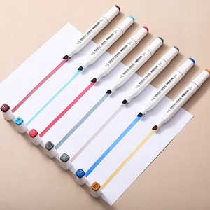 Marcador de varilla blanca para estudiantes, un marcador de doble punta, bolígrafo de pintura aceitosa al por mayor resaltador de doble punta kawaii