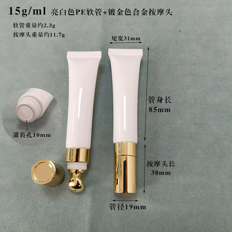 15ml blanco brillante + cabezal de aleación de zinc dorado