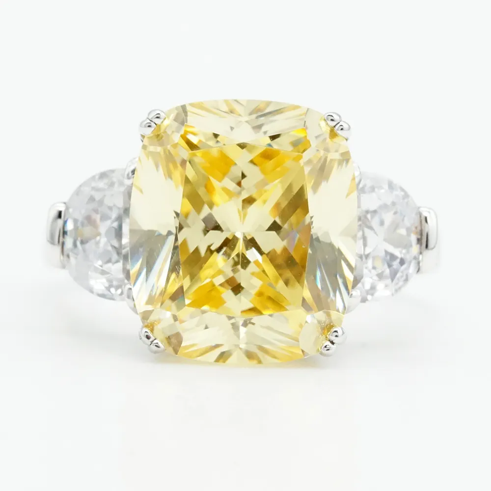 Bague jaune ambrée en argent charmant pour femme, bijoux d'humeur, couleurs, offre spéciale