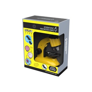 Microscopio para niños, Kit de ciencia para principiantes, gran aumento, 100-1200X, con tallo de luz, juguete con toboganes de plástico - Product Image 6