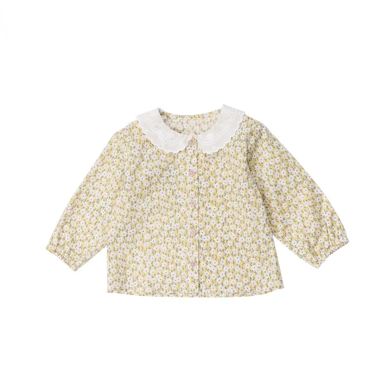 Blusa de estilo princesa para bebé, camisa Floral para niña, primavera y otoño, 2022