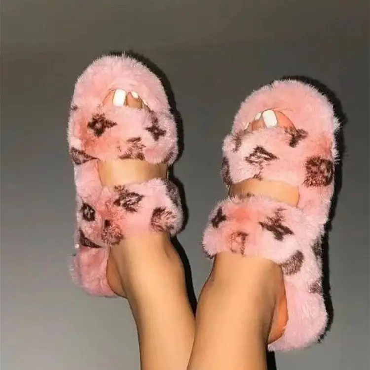 Drop Shipping Indoor Women Slippers Winter Slippers Leopard Slippers Plush