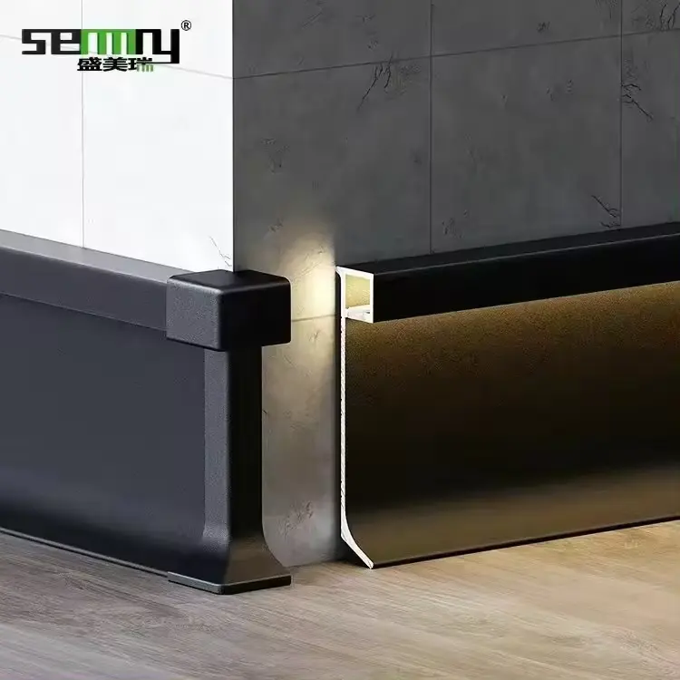 New design floor skirting board with led lighting aluminium wall skirting baseboard