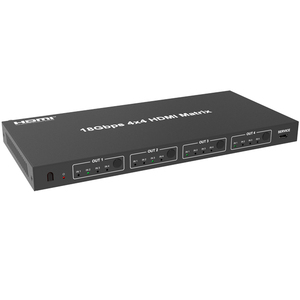 Conmutador de matriz 4x4 HDMI 2,0 18Gbps, EDID, 2. 2. Matriz de vídeo HDMI de 4 en 4 salidas para sistema de cine en casa