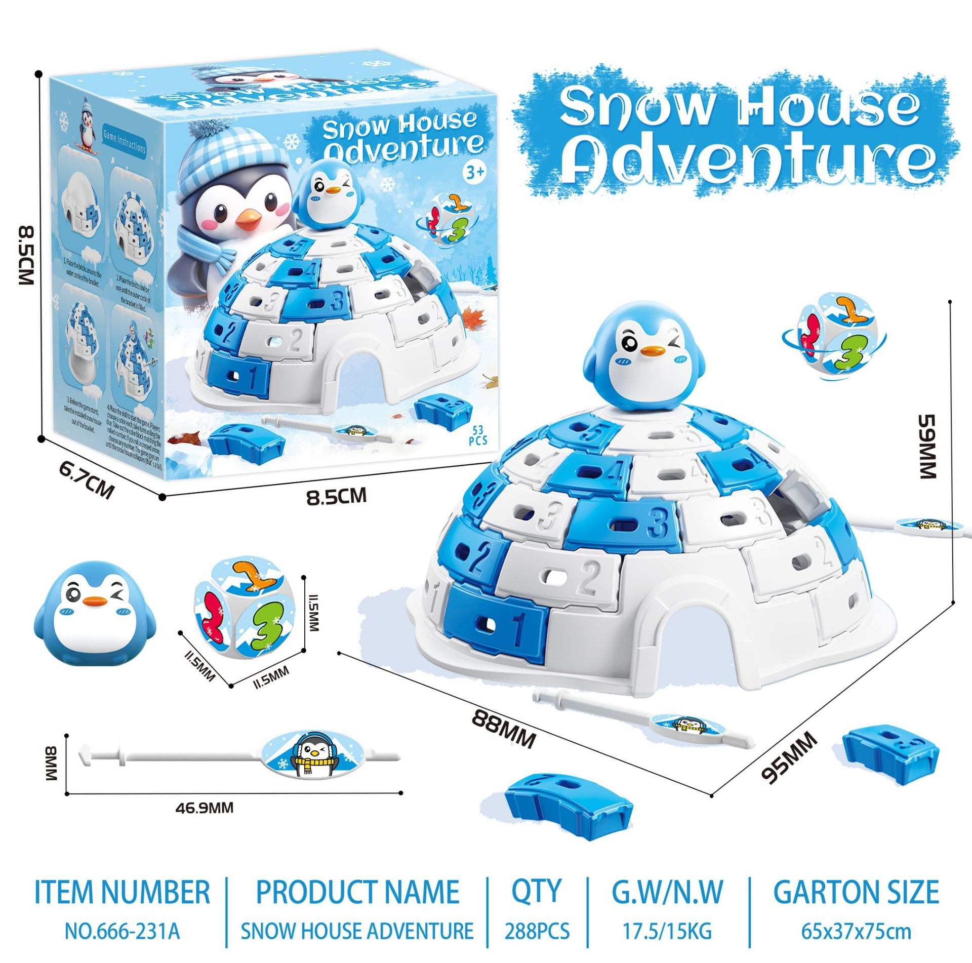 Encuentro en la cabaña de nieve: pingüino