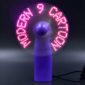 2025 Mini ventilador de batería personalizado con logotipo Led portátil, pantalla de mensaje Led programable, ventilador eléctrico de mano para regalos de promoción - Product Image 1