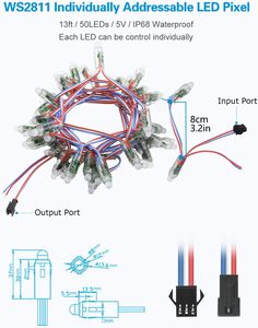 Digitales LED-Pixel licht 12mm WS2811 IC Vollfarb-Pixel-LED-Modul Licht DC 5V Eingang IP68 Wasserdichte RGB-Farbe ab Werk