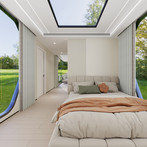 Casa prefabricada de cápsula espacial de diseño de lujo de moda moderna con nave espacial de Sistema Inteligente