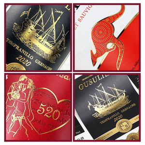 In Ấn Rượu Vang Đỏ Chai Biểu Tượng Dán Bia Không Thấm Nước Dập Nóng Lá Vàng Trắng Nhãn Dán Rượu Vang Tùy Chỉnh Nhãn Hiệu Riêng Rượu Vang - Product Image 3