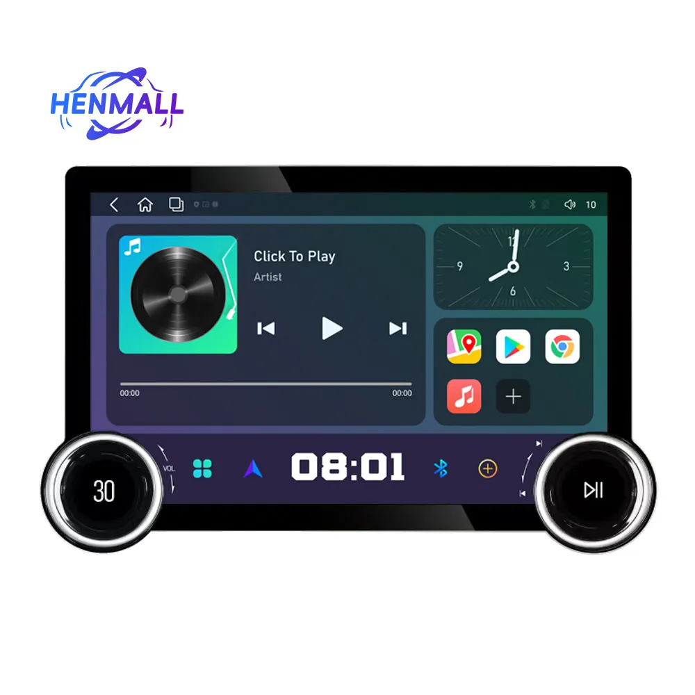 HENMALL11.8インチユニバーサルノブオーディオステレオカープレイAndroidオートラジオタッチスクリーンマルチメディアカーラジオオートステレオ