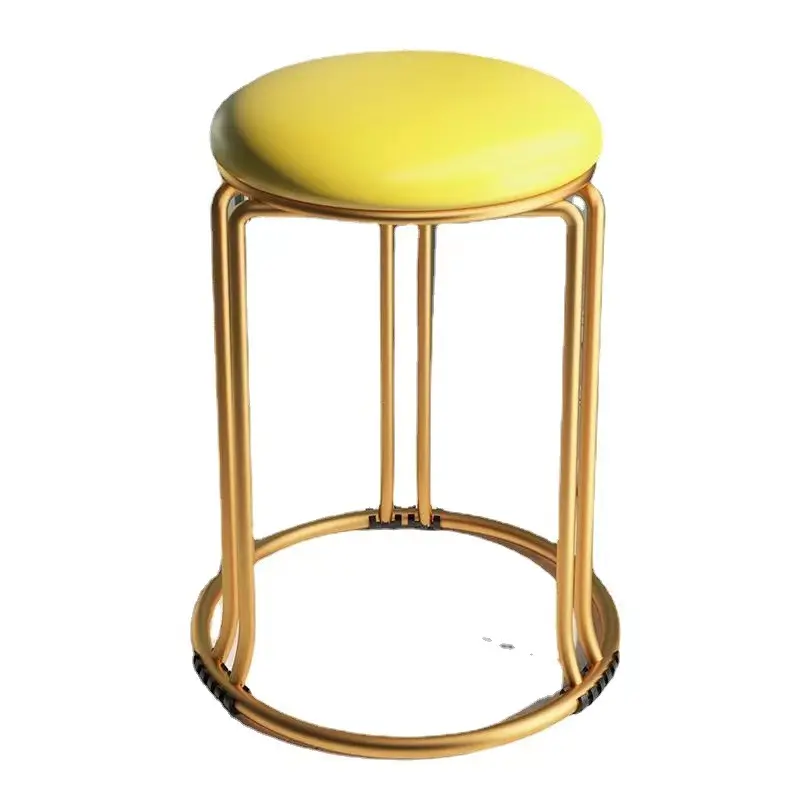 เก้าอี้กลมสำหรับห้องรับประทานอาหารสีทองหรูหราทันสมัยสำหรับบ้าน