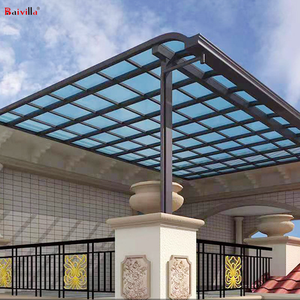 Prefabricated Top Quality Uv Protection Coating Polycarbonate <strong>Shades</strong> Curved Prtio Cover Aluminum <strong>Structure</strong> White - Product Image 2