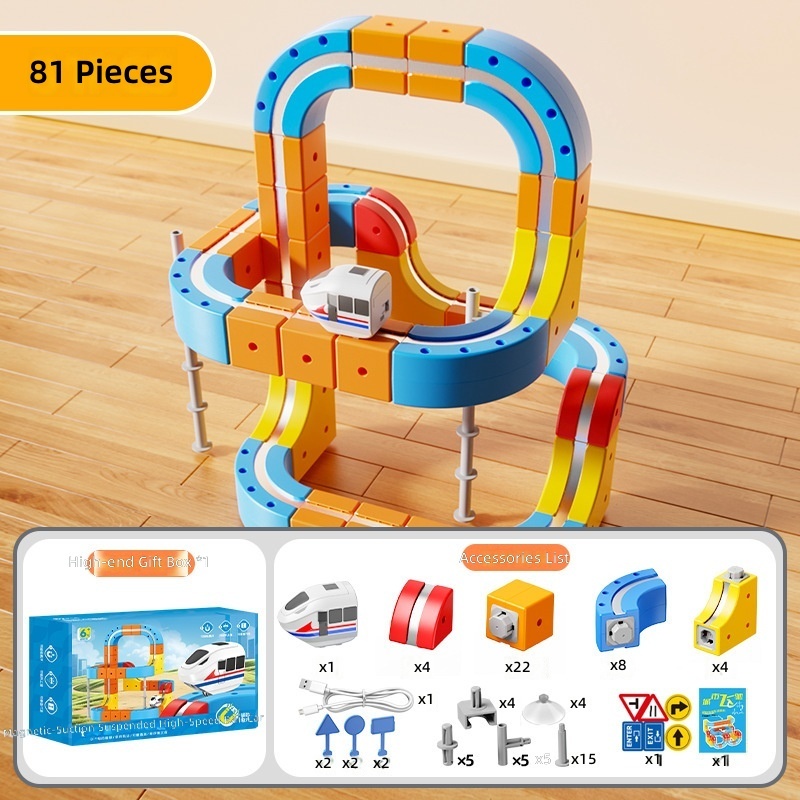 Set di piste magnetiche multi-forma da 81 pezzi con 1 auto