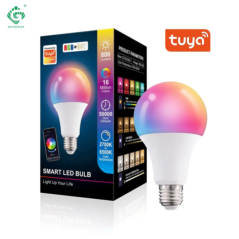 Tuya Alexa lampada 10w 15w lampadina B22 E26 E27 lampadina lampadina Smart Led lampadina Smart Wifi Rgb AC Luces Led lampada Bluetooth