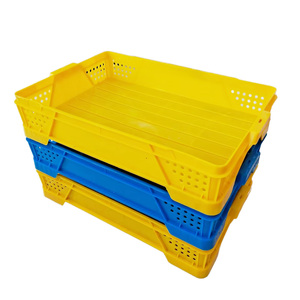 Caja de plástico de alta resistencia PP para melocotón, malla apilable plegable, caja de verduras para almacenar pan, función de anidación, almacenamiento eficiente
