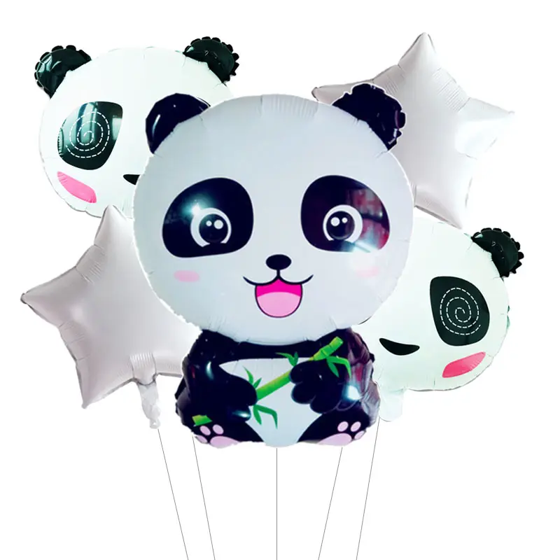 In magazzino 5 pezzi cina Panda Foil Balloons giocattoli gonfiabili per bambini decorazioni per feste di compleanno gigante Panda Globos Animal Balloon