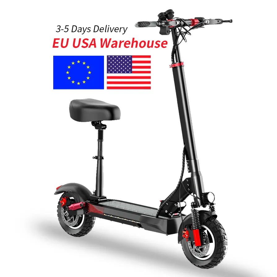 2023 Новый ЕС, бесплатная доставка, 48 В, 16 А ч, M4 PRO, 10 дюймов, внедорожные шины, 800 Вт, складной электрический скутер с сиденьем