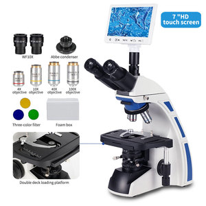 Microscopio trinocular de Laboratorio Profesional, compuesto con luz LED, con pantalla - Product Image 1