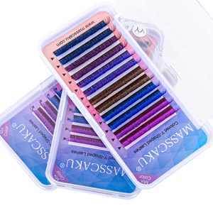 MASSCAKU 12-Line คละสีต่อขนตาสังเคราะห์ง่าย-ปัก YY รูปร่าง 8-15 มม.ความยาว C/CC/D/DD คลัสเตอร์ปริมาตรการหยิก - Product Image 3