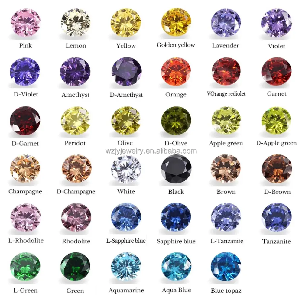 AMOSTRAS GRÁTIS Rodada Cores Misturadas Gemstone Soltas CZ Pedras Cubic Zirconia para Fazer Jóias