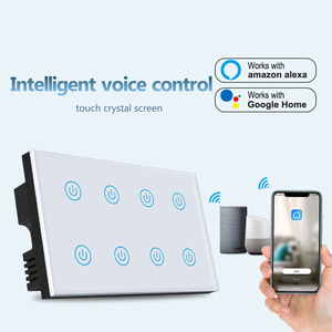Wall Switch Tuya Wifi 8 Gang Wireless Google Voice <strong>Remote</strong> Control Smart Switch Touch Switch US <strong>AU</strong> Standard Smart Home 220v 13A - Product Image 3