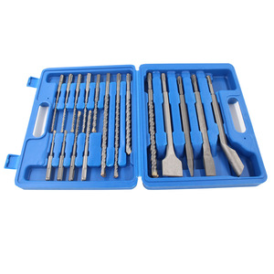 Electric Hammer Drill <strong>Bit</strong> <strong>Set</strong> SDS Plus Round Handle Slot Tip <strong>Chisel</strong> Plastic Box <strong>Set</strong> 17PCS Single TipDrill <strong>Bit</strong> <strong>Set</strong>
