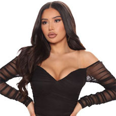 Lưới bodysuit cho phụ nữ người yêu áo cánh Áo sơ mi một mảnh Jumpsuit - Product Image 4