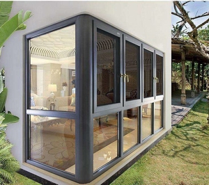 Customized Double-layer Tempered Glass Minimalist Balcony <strong>Window</strong> Aluminum Frame Casement <strong>Window</strong> Design - Product Image 2