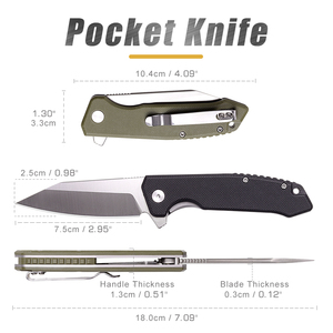 Bán buôn tùy chỉnh nhỏ gọn gấp Pocket <span class=keywords><strong>Knife</strong></span> với Durable D2 lưỡi thép ngoài trời cắm trại dao EDC Công cụ - Product Image 3