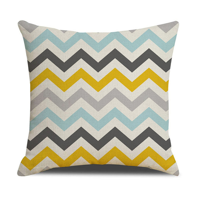 Home Living Room Sofa Cushion Pillowcase Waterproof Antifouling Oilproof Custom Digital Printing Polyester Linen Cushion Cover