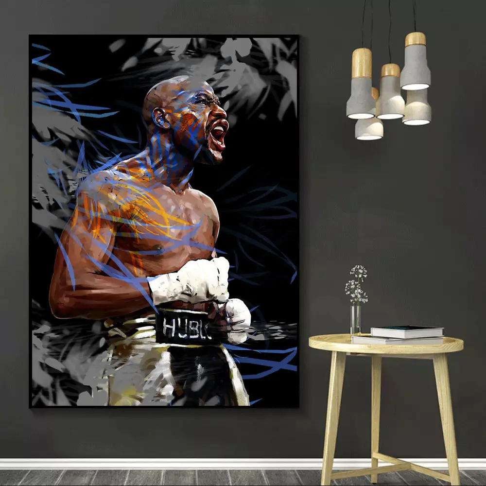 권투 왕 현대 초상화 벽 그림 및 캔버스 그림 홈 장식 벽화 거실 장식