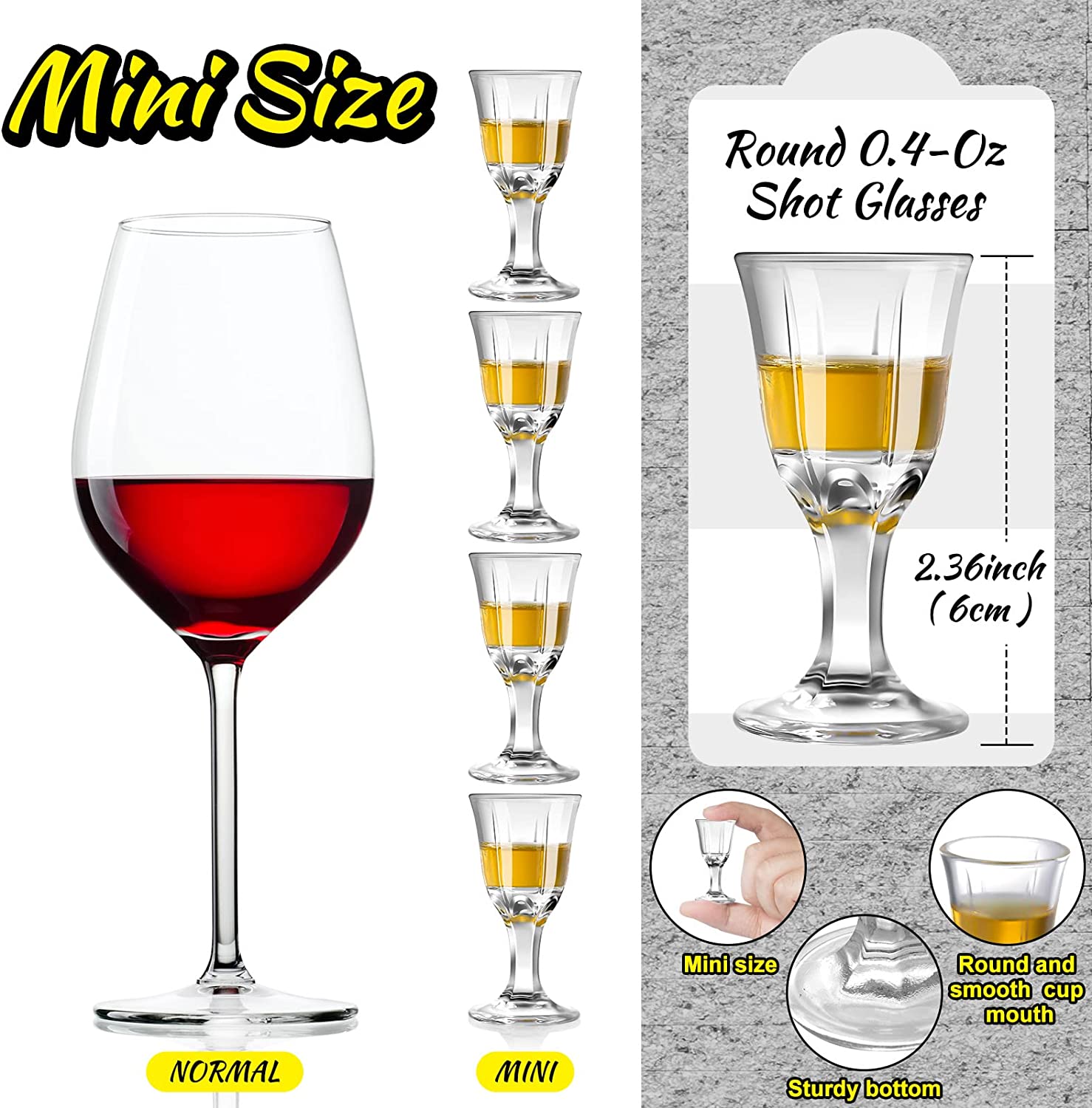 Mini Size 0.4 oz Cordial Shot Glass Mini Wine Glasses Shot Glasses