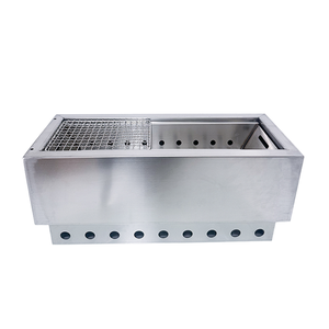 Lò nướng than hoa ngoài trời đôi nhỏ bằng thép không gỉ, lò nướng BBQ bằng thép không gỉ dày, có giá đỡ - Product Image 2