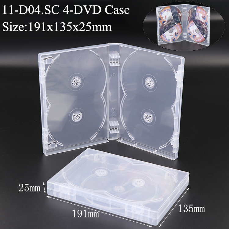 D04:25mm Boîtier 4 DVD Transparent